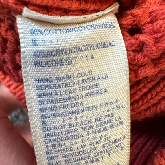 Rebecca Minkoff Women's Size Small Rust Orange Open Knit Bianca Sweater Boho - Picture 5 of 8